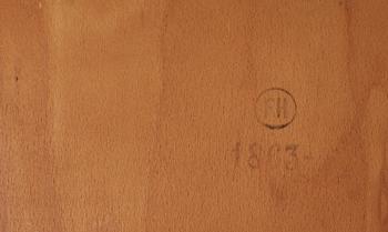 KARMSTOLAR, ett par, "Ax-stolen", Peter Hvidt & Orla Molgaard Nielsen, Fritz Hansen.