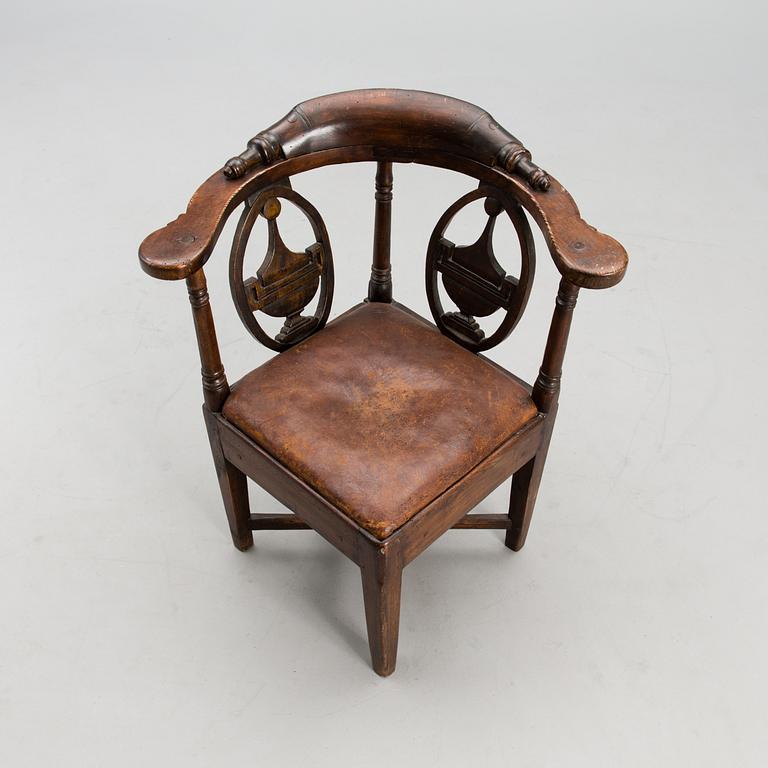 A 18th century corner chair.