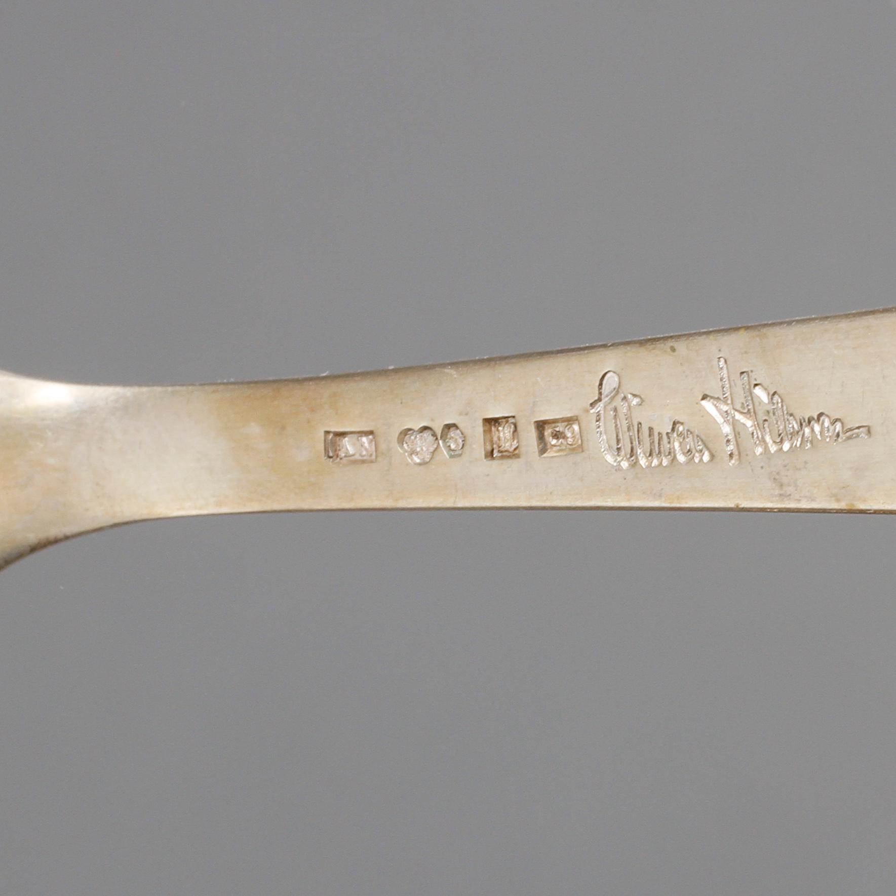 OSTRONBESTICK, 10 st, silver, Wiwen Nilsson, Lund, 1953 - 1963. Vikt 285 g.