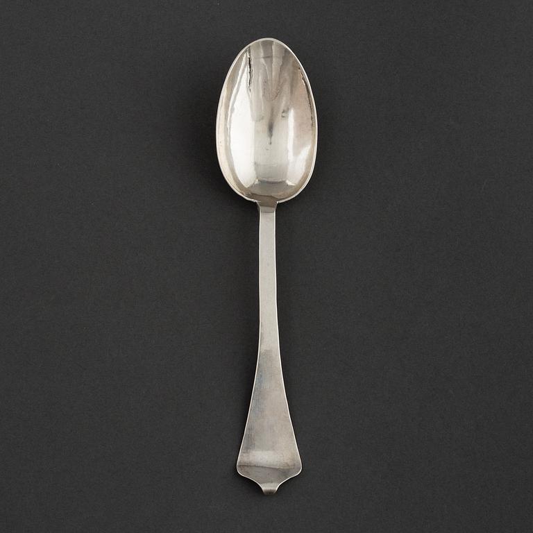 A silver rat-tail spoon, Scandinavia 18th century.