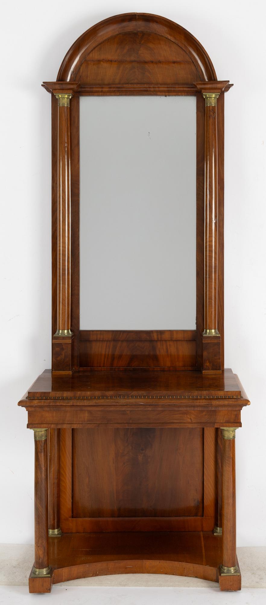 An Empire mirror and console table, first half of the 19th century..