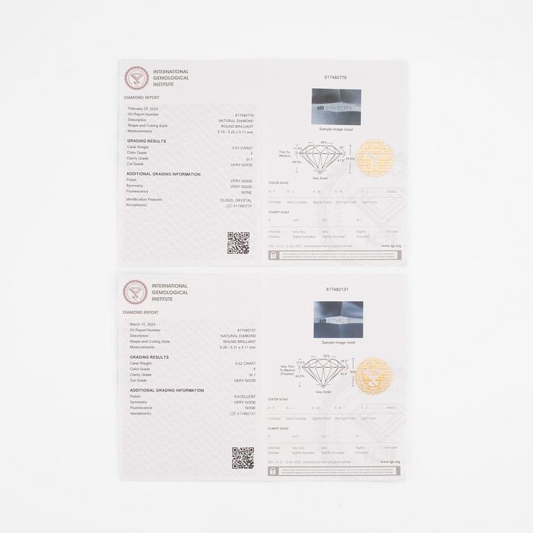 Örhängen 18K vitguld med briljantslipade diamanter.