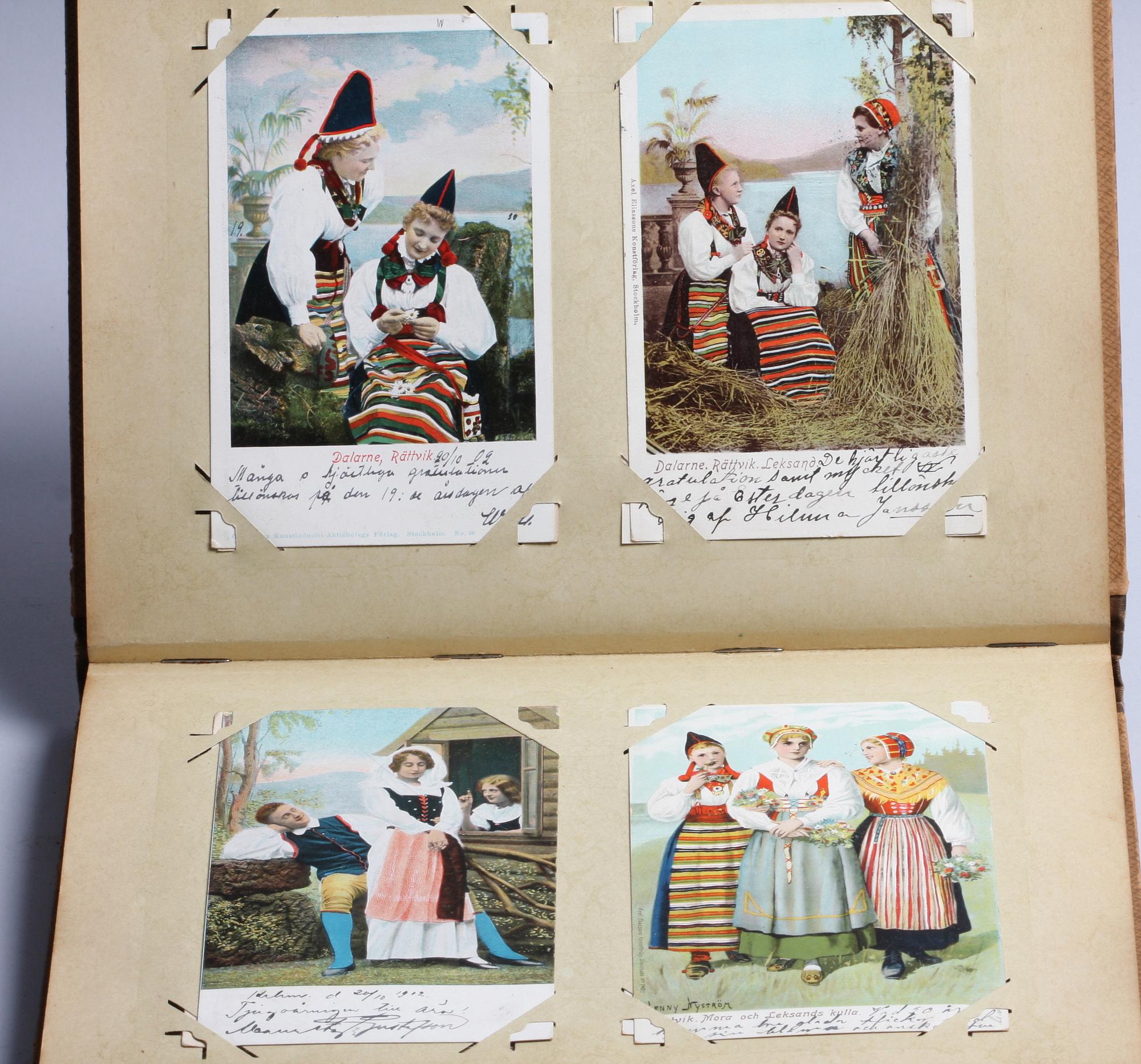 BREFKORTSALBUM MED VYKORT, tidigt 1900-tal.