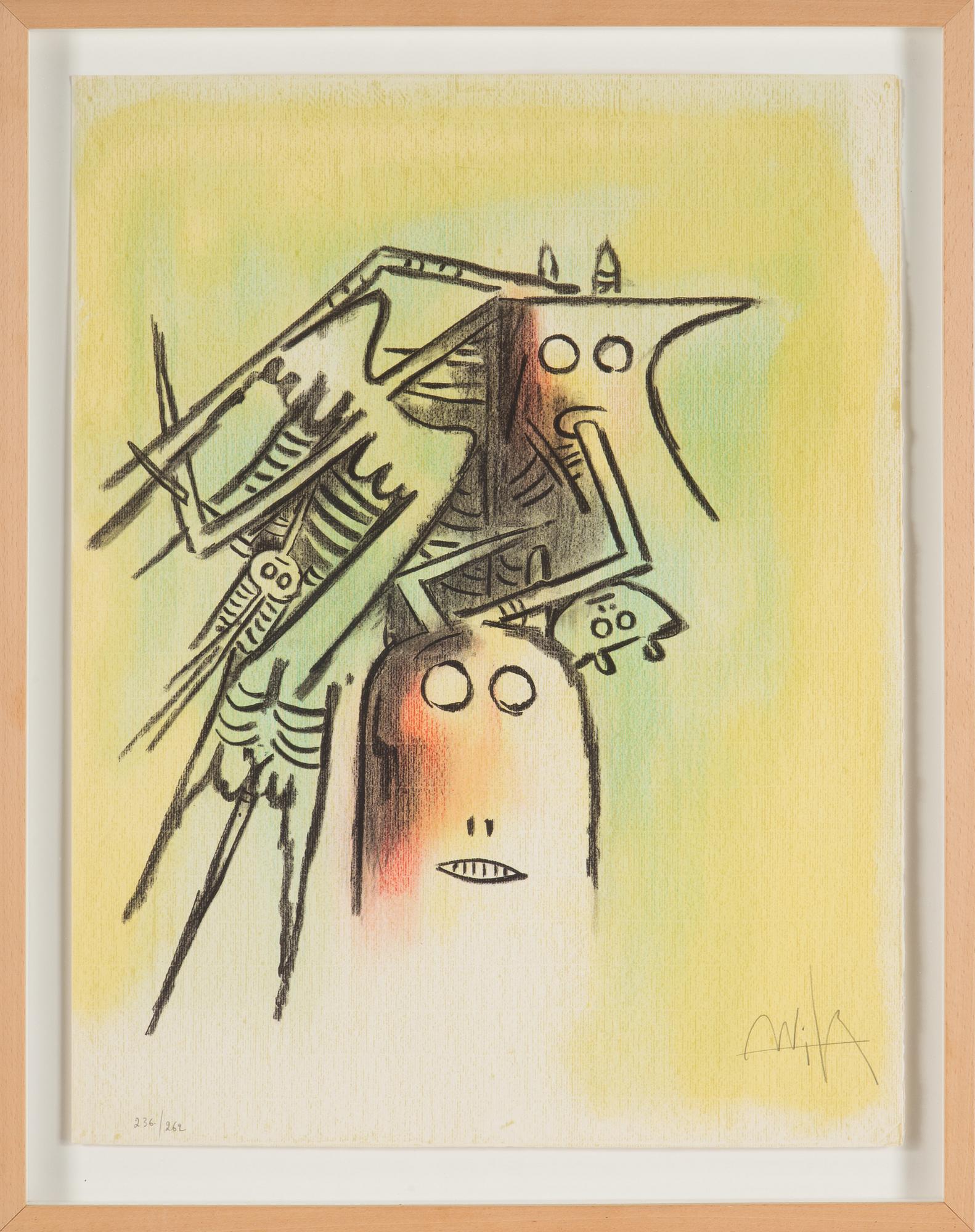 WIFREDO LAM, färglitografi, signerad samt numrerad 236/262 med blyerts.