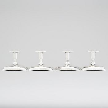 Four silver candle stick by Thorvald Martinsen Norway.