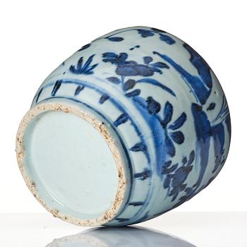 A blue and white jar, Ming dynasty (1368-1644).