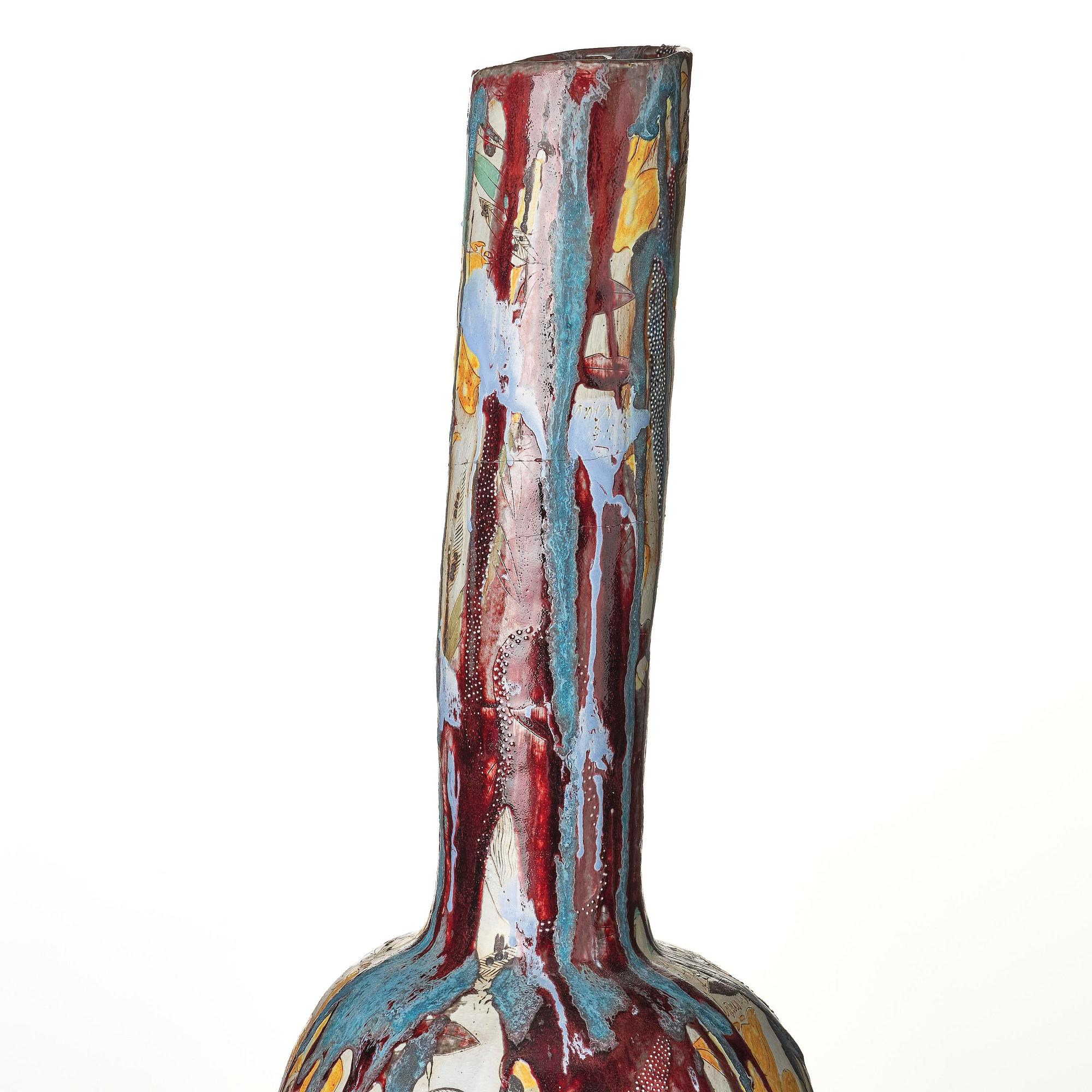 Eva Bengtsson, a stoneware floor vase "Blomstra", own studio, Frillesås, 2016.