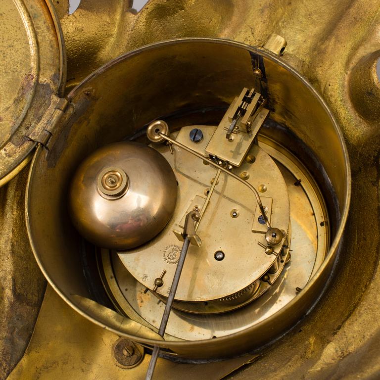 A  rococo-style wall clock around 1900.