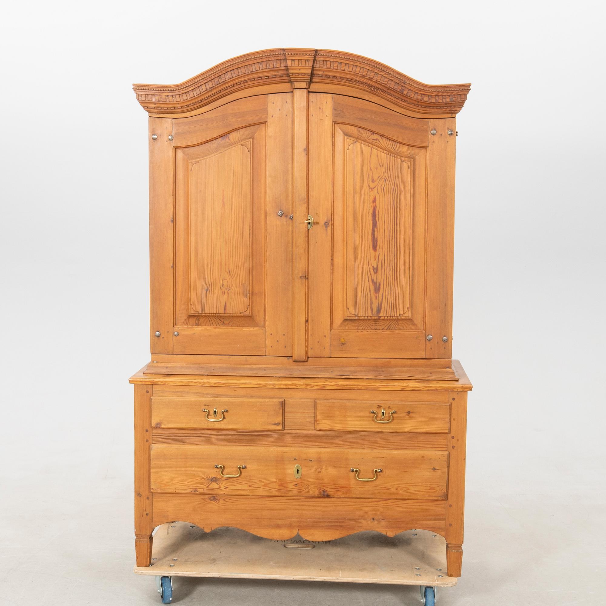 Cabinet in the Gustavian style dated 1812.