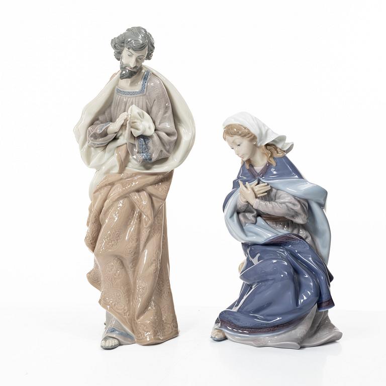 Lladró, krubbfiguriner, 6 st, Spanien.