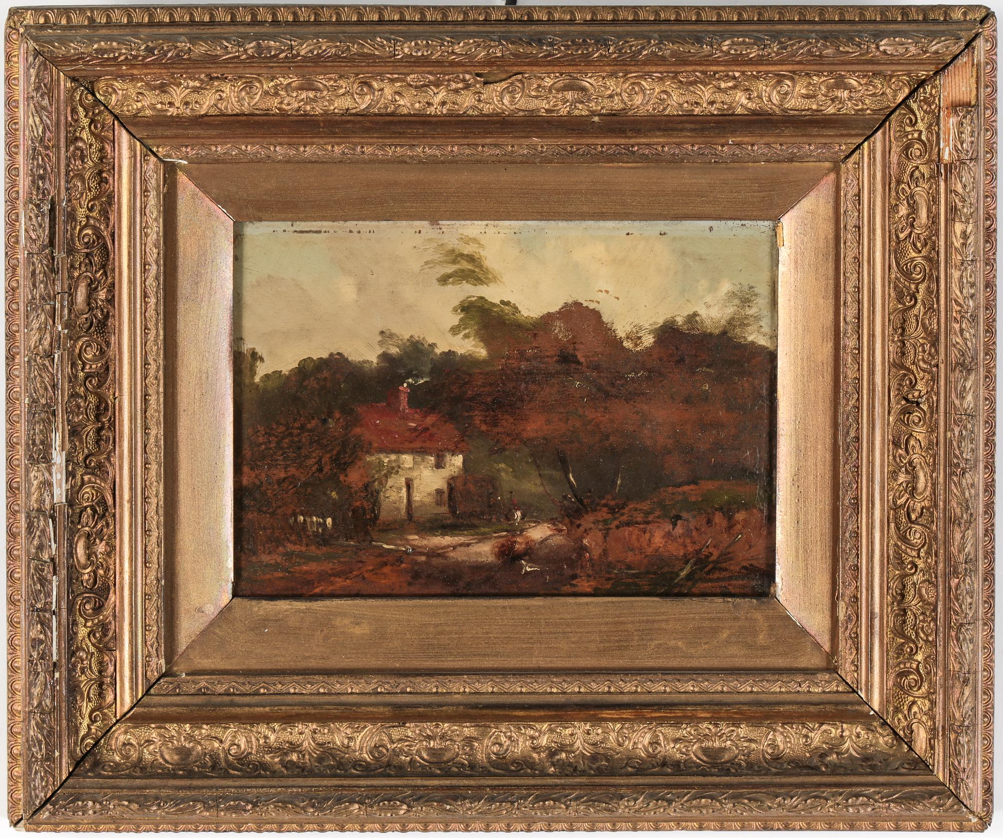OKÄND KONSTNÄR olja på pannå, ej signerad, 1800-tal.