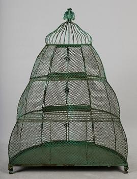FÅGELBUR, grönmålad plåt, 1900-tal.
