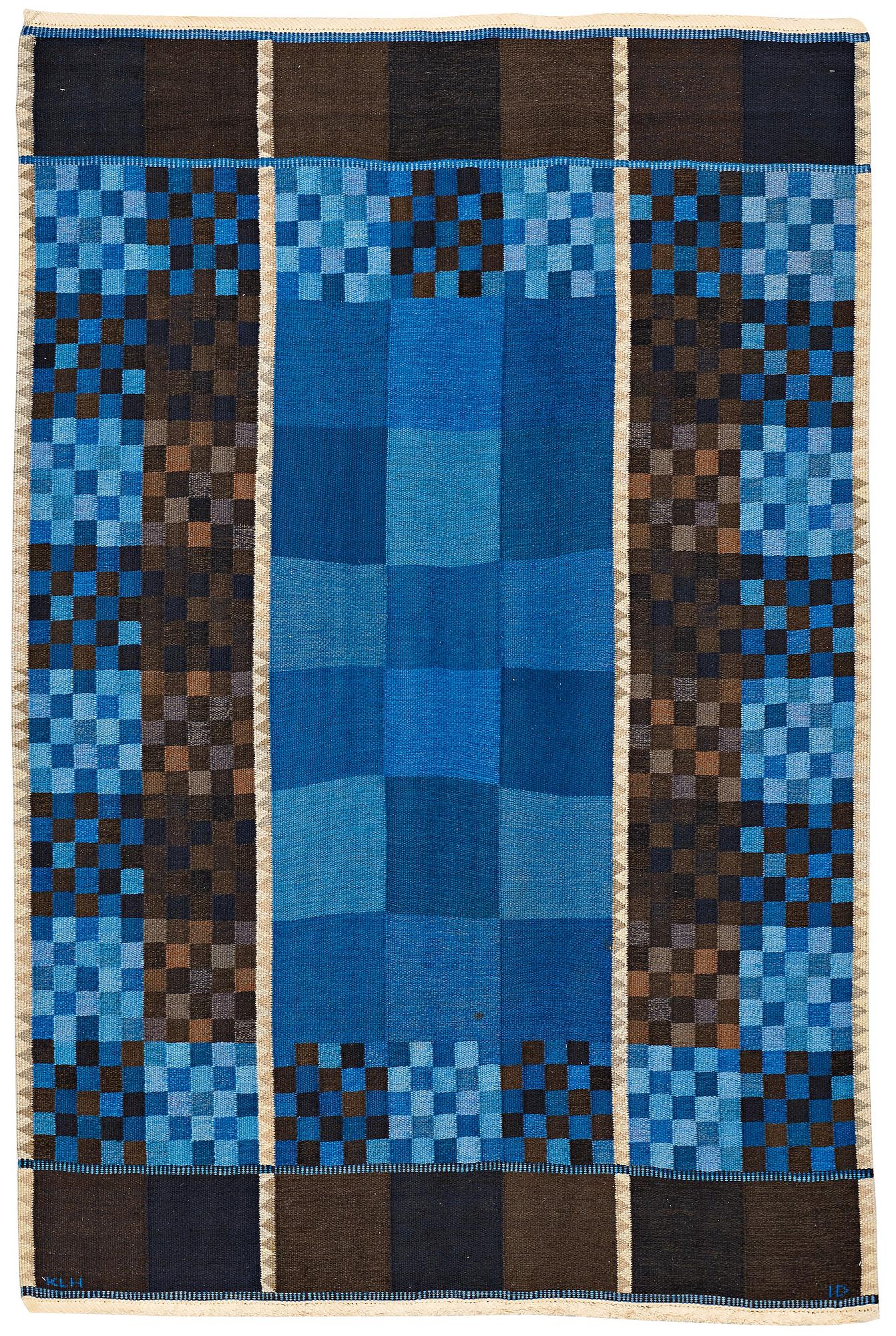 Ingrid Dessau, MATTO, flat weave, ca 269 x 175 cm, signerad KLH ID (Kristianstad Läns Hemslöjd, Ingrid Dessau).
