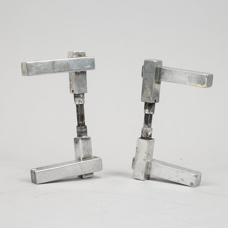 Three pairs of chrome door handles, 1930's.