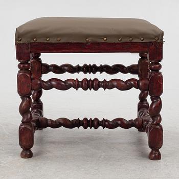 A late-Baroque stool, Sweden, first half of the 18th century.