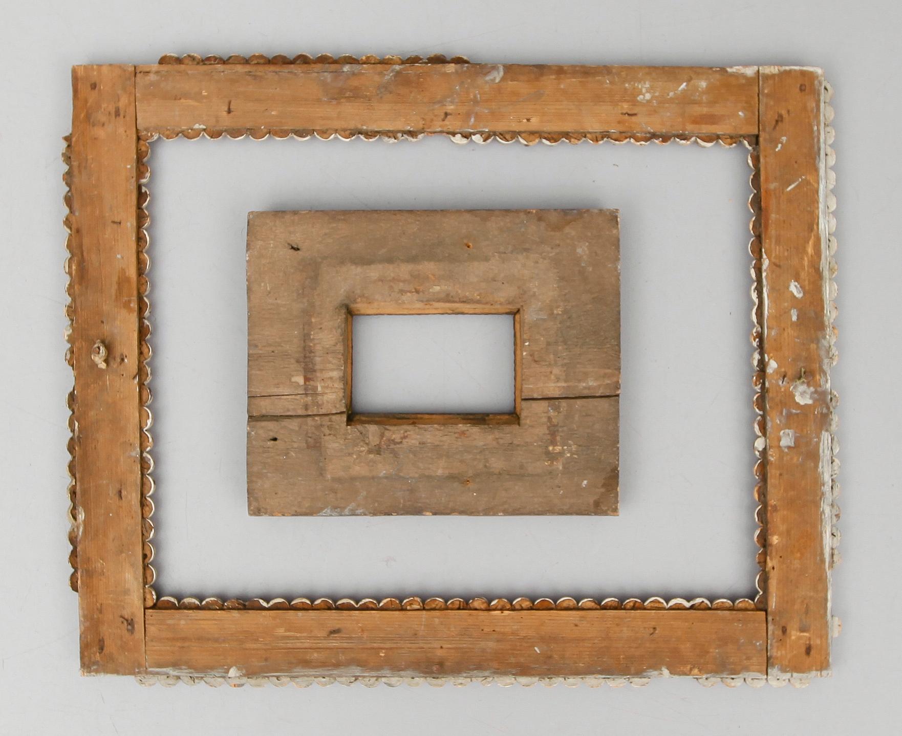 RAMAR, 2 st, målat trä, 1700-/1800-tal.
