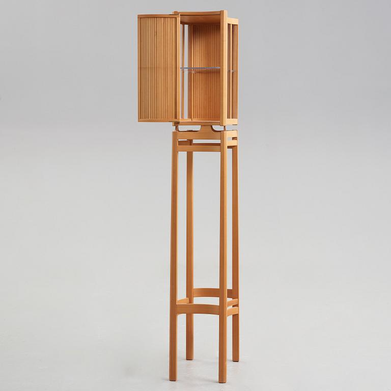 James Krenov, in the manner of, a wooden showcase cabinet, Sweden mid 20th century.