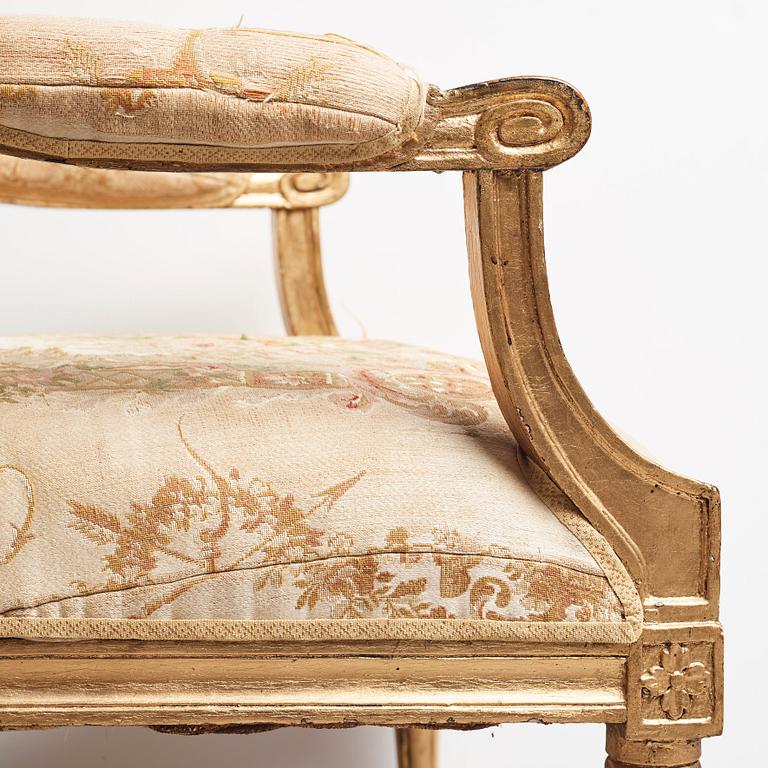 A pair of Gustavian late 18th century armchairs.