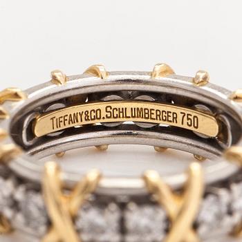 Tiffany & Co, ring, "Schlumberger" platina och 18K guld med briljantslipade diamanter.