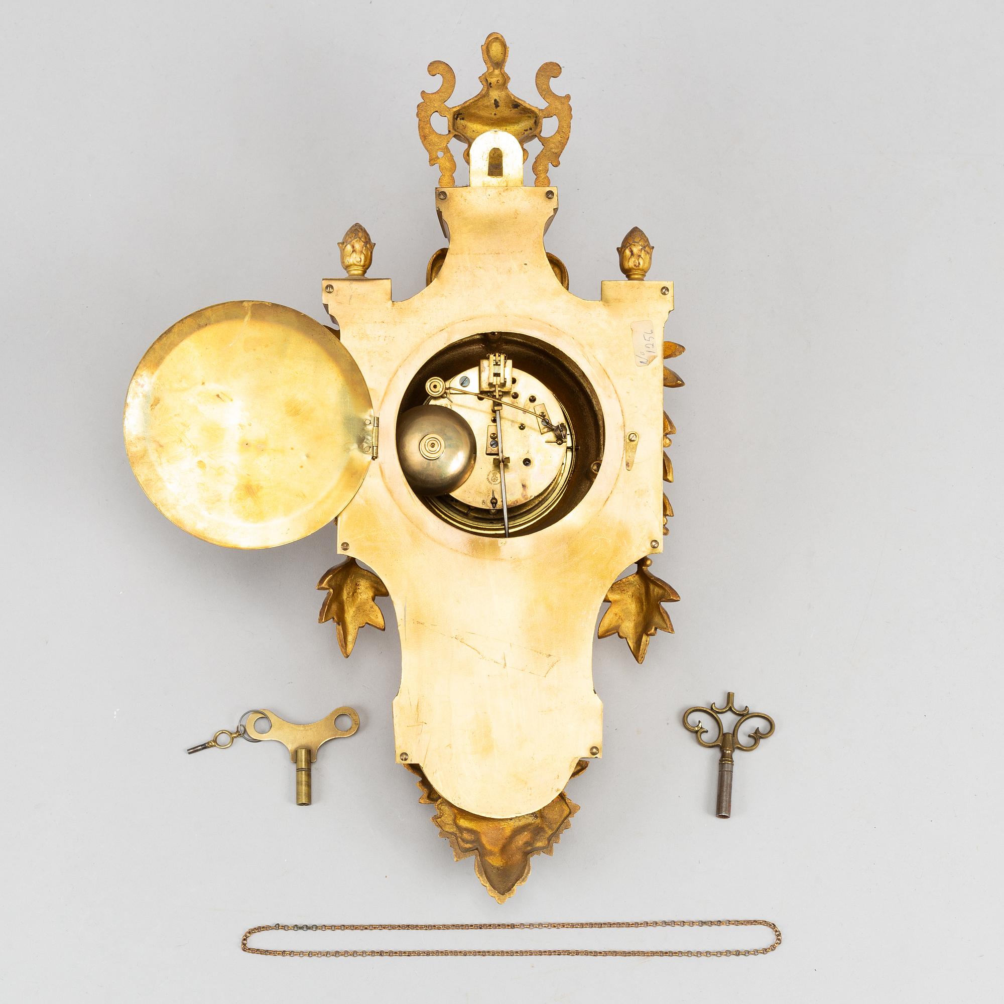 A Japy Frères bronze wallclock, around the year 1900.