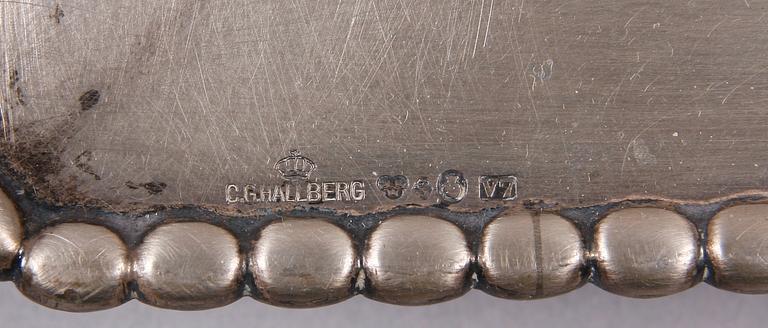 BLÄCKSTÄLL, glas och silver. CG Hallberg, Stockholm 1923.