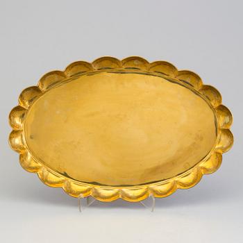 A mid 20th Century brass tray by Lars Holmström, Arvika.