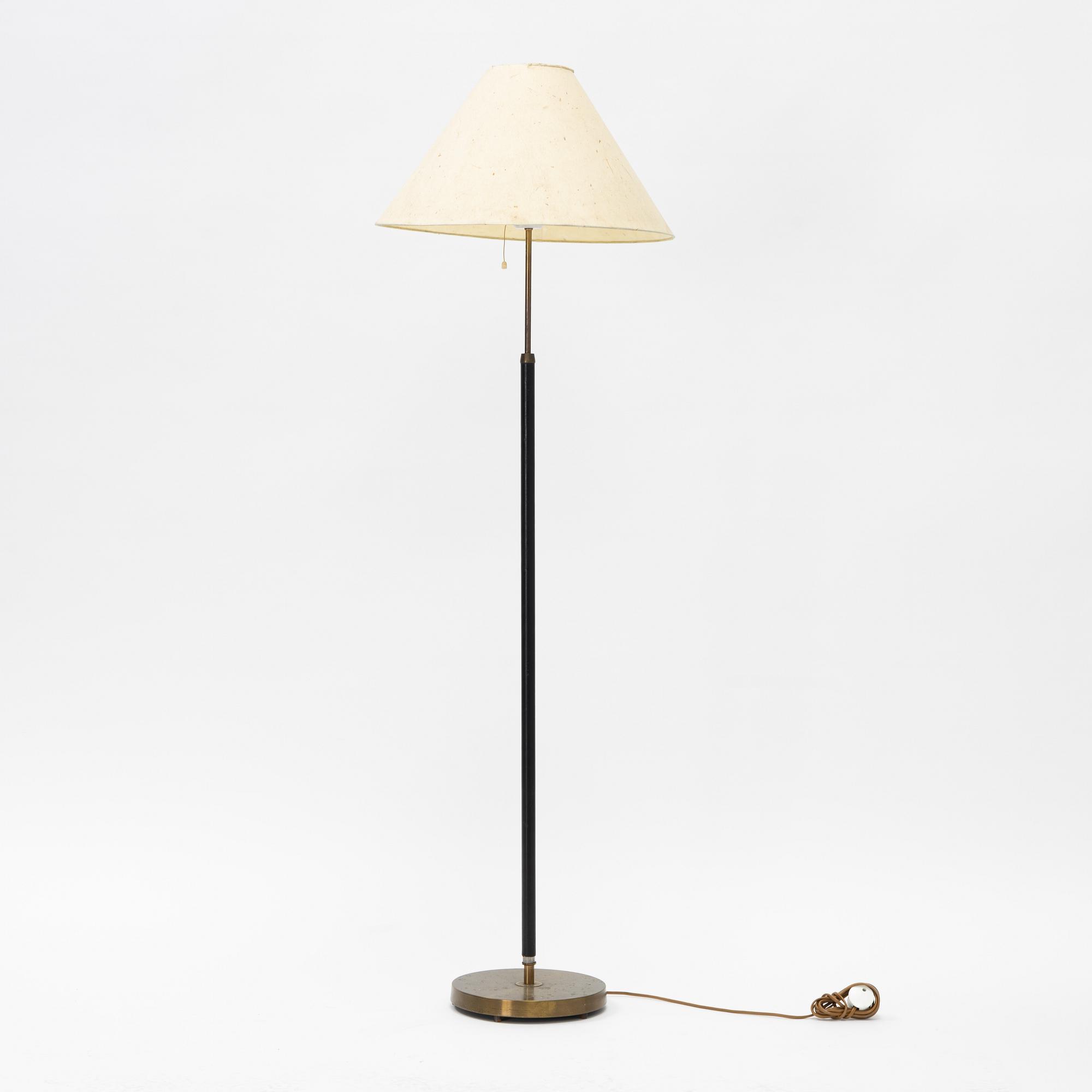 A leather-wrapped floor lamp from Falkenbergs Belysning, later part of the 20th century.