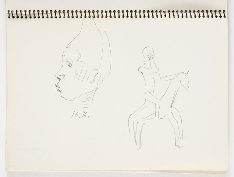 Lotte Laserstein, 4 skissböcker med blyertsteckningar.