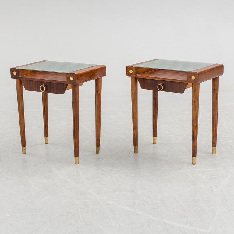 A pair of bedside tables, mid 20th century.