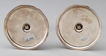 LJUSSTAKAR, 1 par, silver, 1900-talets mitt.
