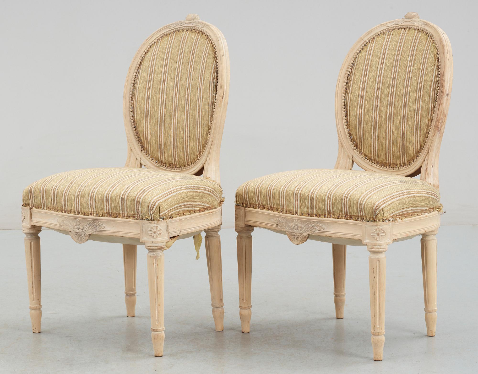 STOLAR, ett par, gustaviansk stil, 1900-talets slut.