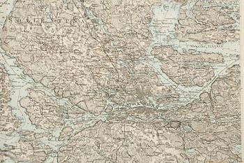 GENERALSTABEN. 2 vol, Generalstabens Karta öfver Sverige. Södra delen 1-2, Karta 1-120. Utan tryckår, sent 1800-tal.