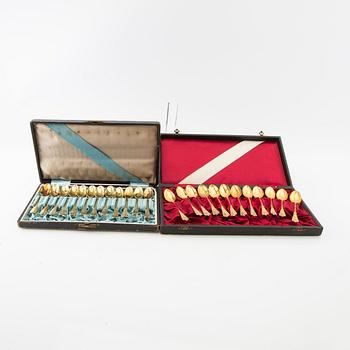 coffee spoons 12+12 pcs turn of the century 1900.