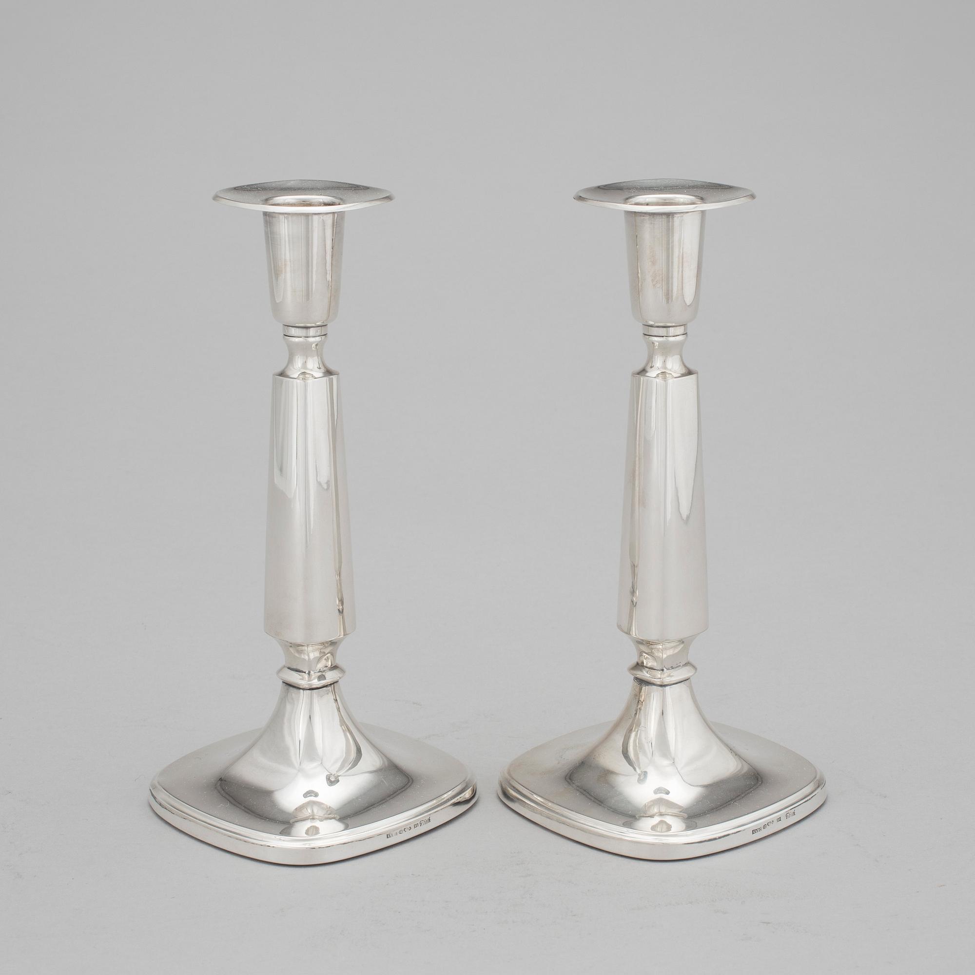 LJUSSTAKAR, ett par, silver, Tore Eldh, Ceson, 1963.