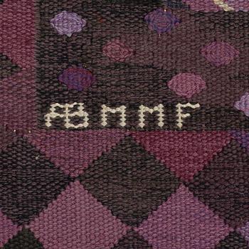 Marianne Richter, a carpet, "Granen violett", tapestry weave, 223 x 152 cm, signed AB MMF MR.