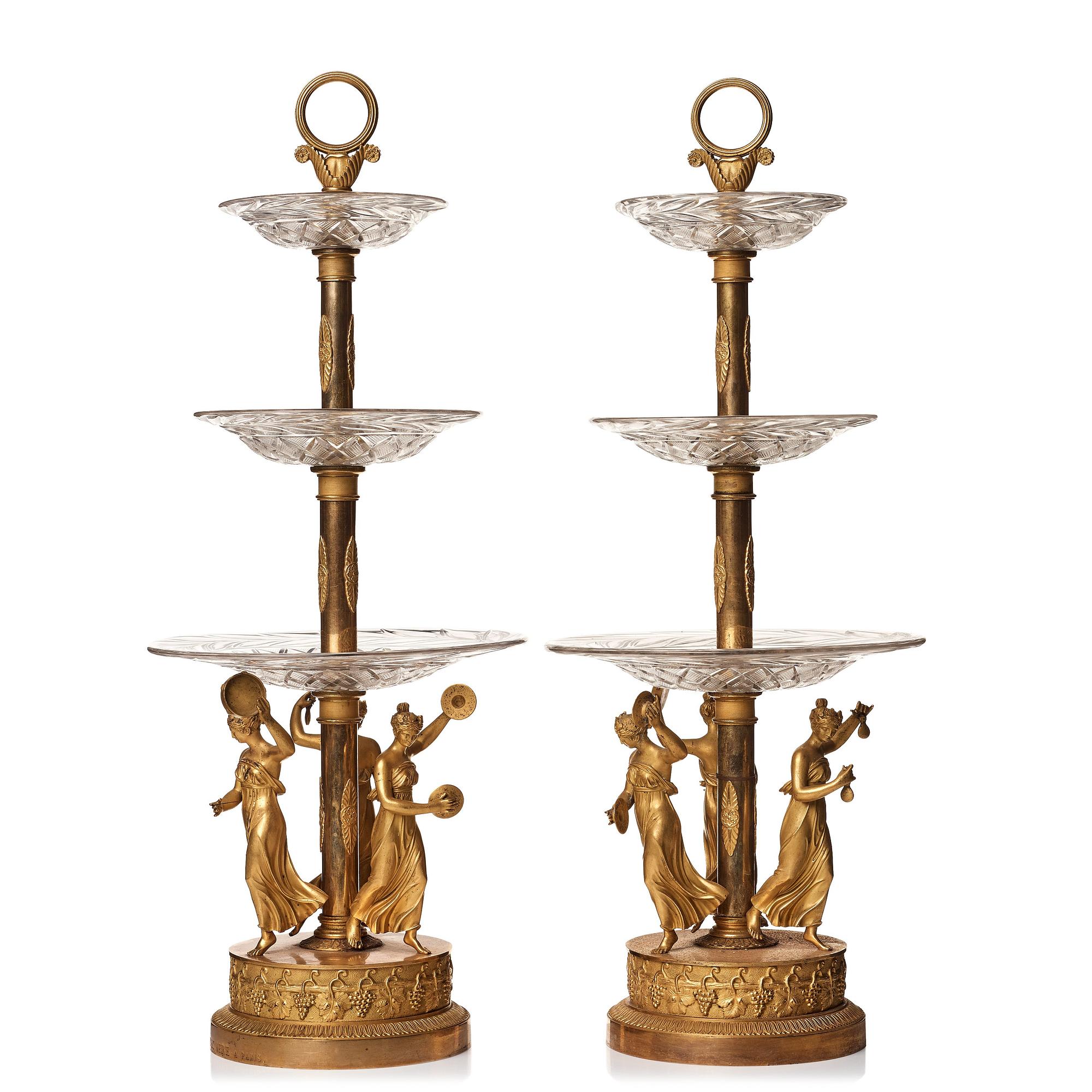BORDSUPPSATSER, ett par, av Pierre Philippe Thomire (1751–1843) Paris, Empire.