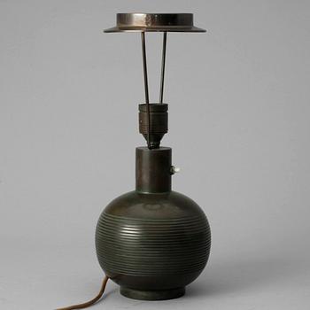 BORDSLAMPA, brons, 1930-tal.