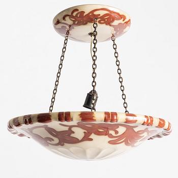 A ceramic ceiling lamp, possibly Högsnäsbolaget, Sweden, 1910's-20's.