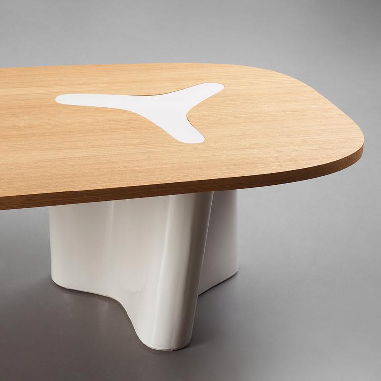 India Mahdavi, an oak and ceramic dinner table, designed for a project at Svenskt Tenn, Sweden in 2022.