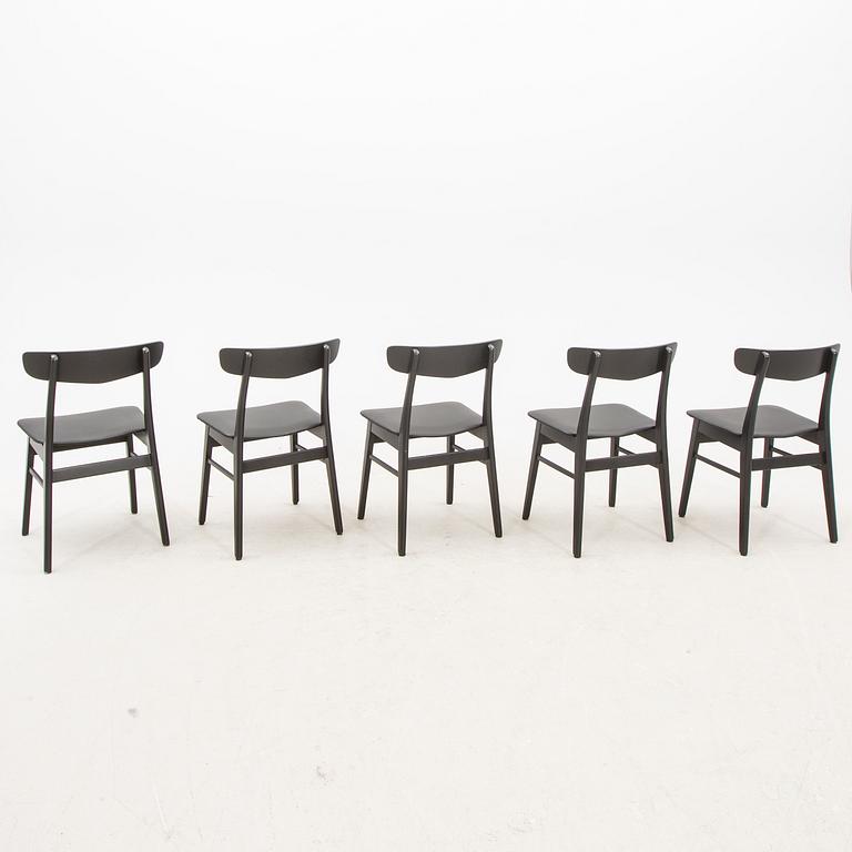 A set of five Farstrup 1960s dining chairs.