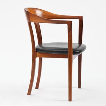Ole Wanscher, a rosewood armchair, cabinetmaker A.J. Iversen, Denmark, 1950s-60s.