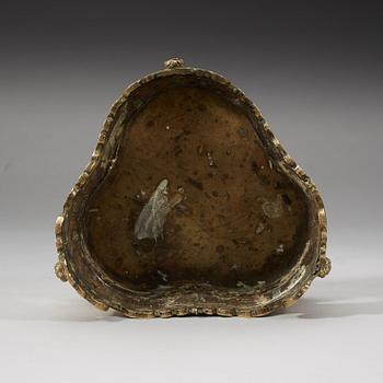 A polished copper alloy stand, Qing dynasty, 18/19th Century.