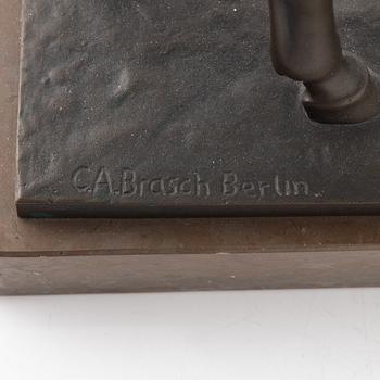 Carl August Brasch, skulptur, brons, signerad.
