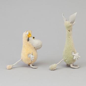 Two 1950-60s Moomin characters by Atelier Fauni, Finland.