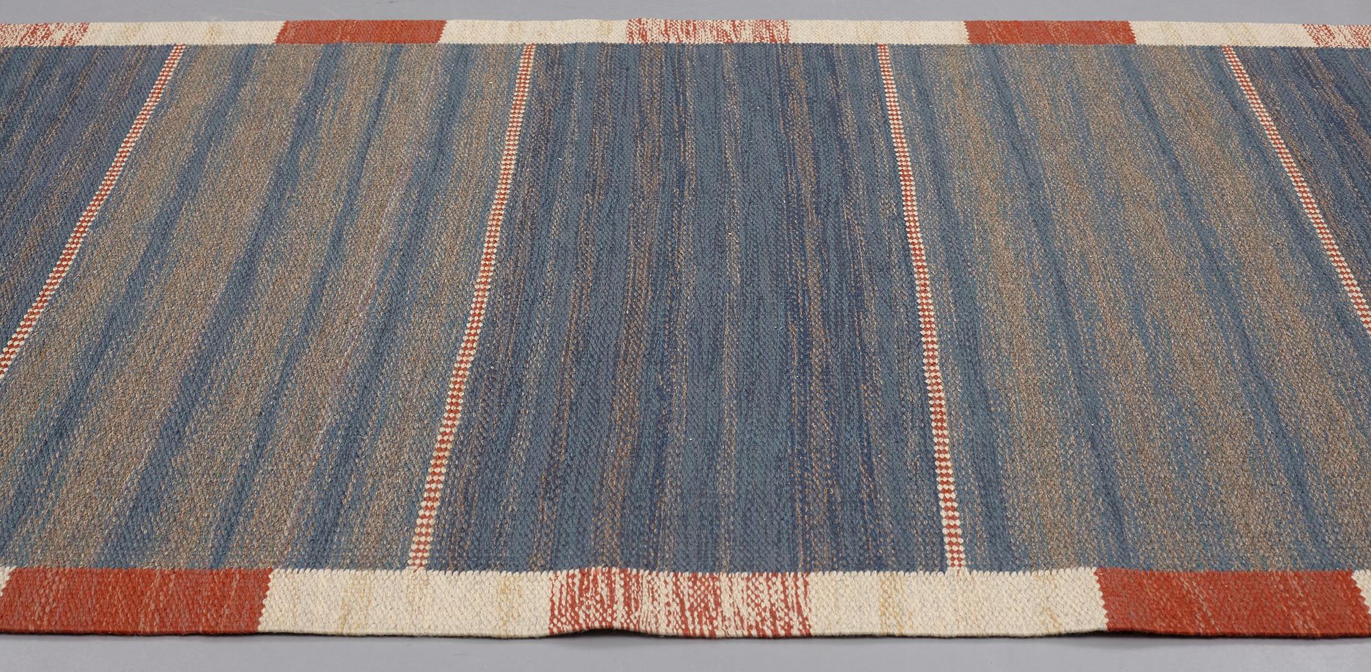 Märta Måås-Fjetterström, MATTO, "Malmstens gångmatta, blå", flat weave, ca 408,5 x 101 cm, signed AB MMF.