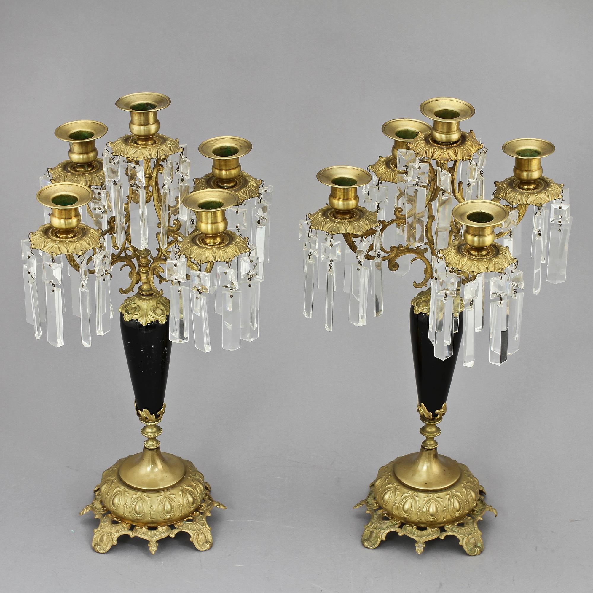 KANDELABRAR, ett par, oscariansk stil, 1900-tal.