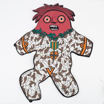 Enrico Baj, inflatable sculpture, plastic. Printed in signature.
