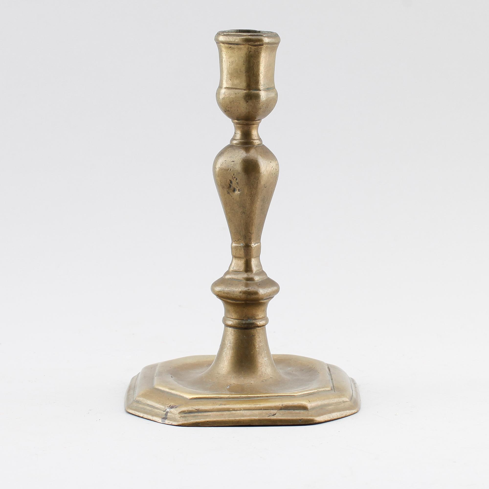 LJUSSTAKE, mässing, 1700-tal.