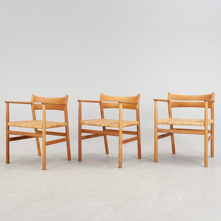 KARMSTOLAR, 3 st, Börge Mogensen, O.M. Madsens Fabriker, Danmark.