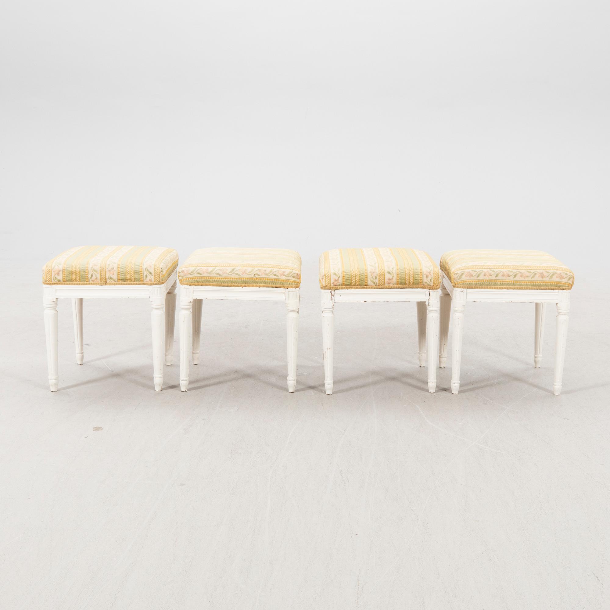 A set of four late Gustavian stolls around 1900.